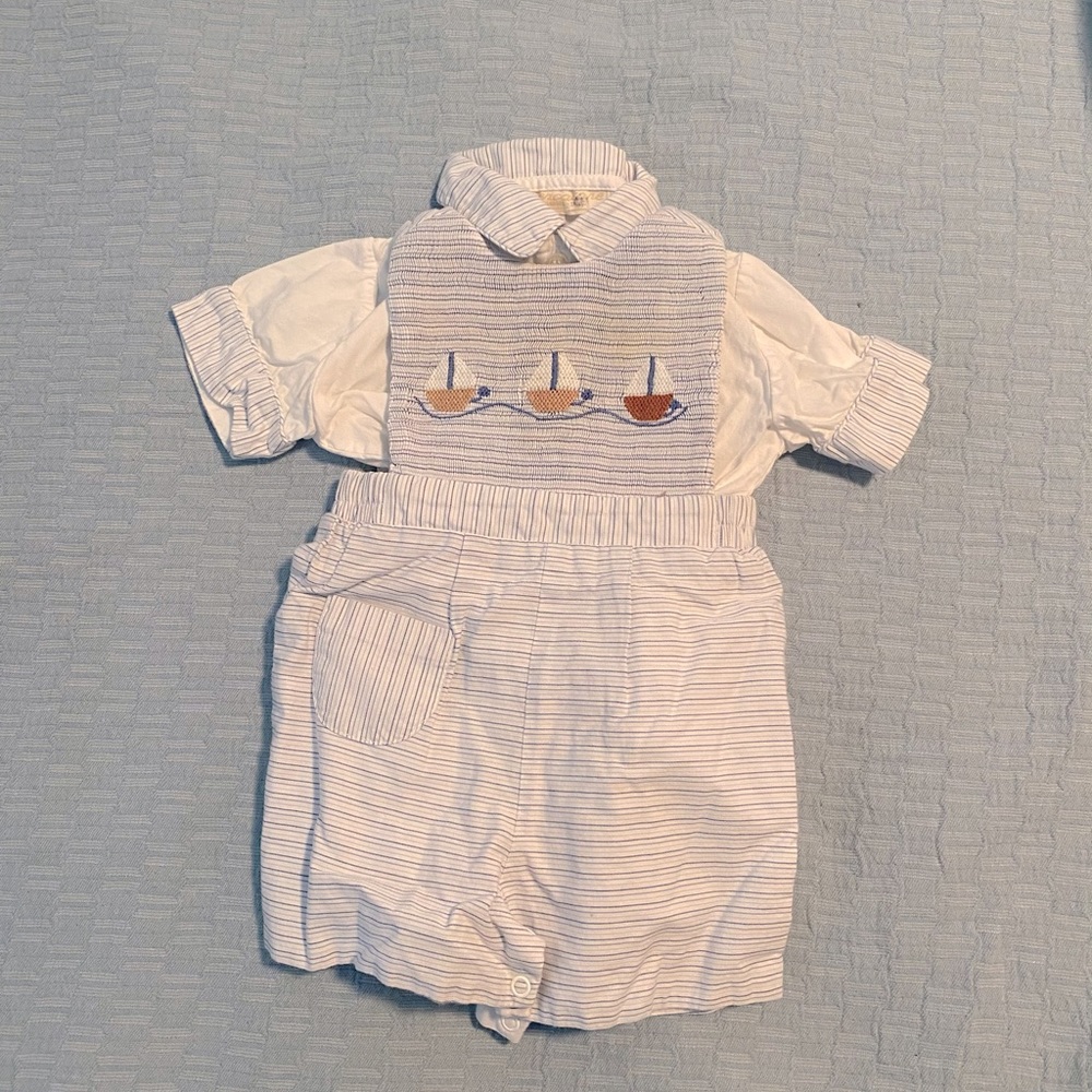 Smocked sailboat set